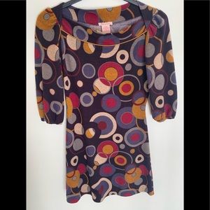 Retro polka dot warm winter hippy dress size small Aline Fire Los Angeles